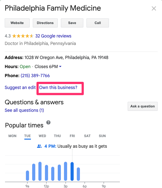 Claiming your Google My Business listing is an important step towards listing management for healthcare practices.