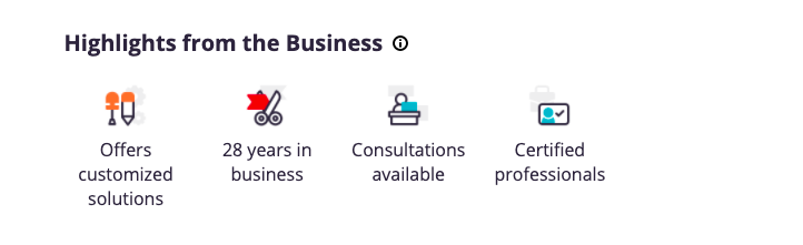 Business Highlights on Yelp are an excellent way to help your business stand out in search results.